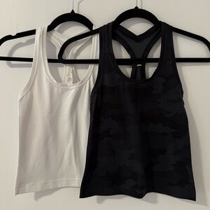 BUNDLE 2 Lululemon Cool Racerback Short Tank Tops *Nulu - Camo/White